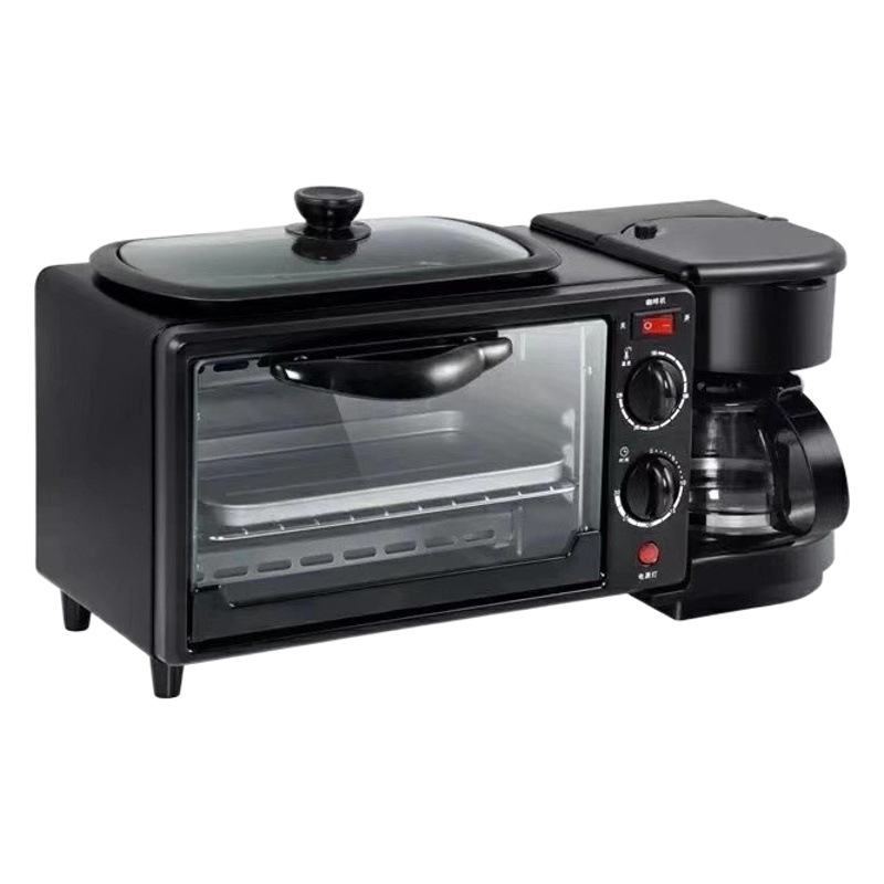 Electrodoméstico multifuncional tres en uno para el hogar, estándar estadounidense 110V/220V, máquina de desayuno, tostadora, mini horno, venta al por mayor para comercio exterior image 1