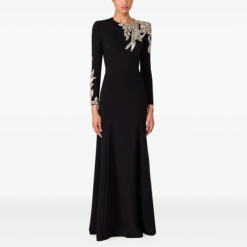 In Stock 2026 New European and American Designer Celebrity Evening Gown Long Dress with Heavy Beading and Rhinestone Embellishments