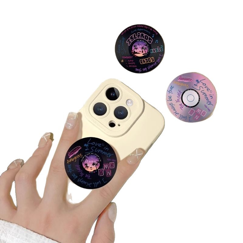 Ins disco de música redondo creativo para el soporte de airbag de teléfono móvil pegado 360 rotación retráctil perezoso perseguir el drama de escritorio