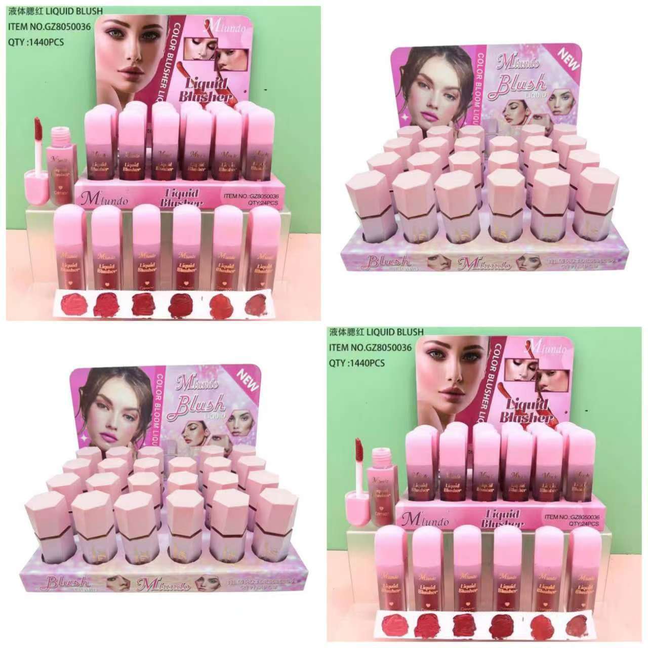 Líquido de rubor de color Mlundo6 transfronterizo, fácil de colorear y colorear, fabricante de maquillaje líquido de rubor natural al por mayor