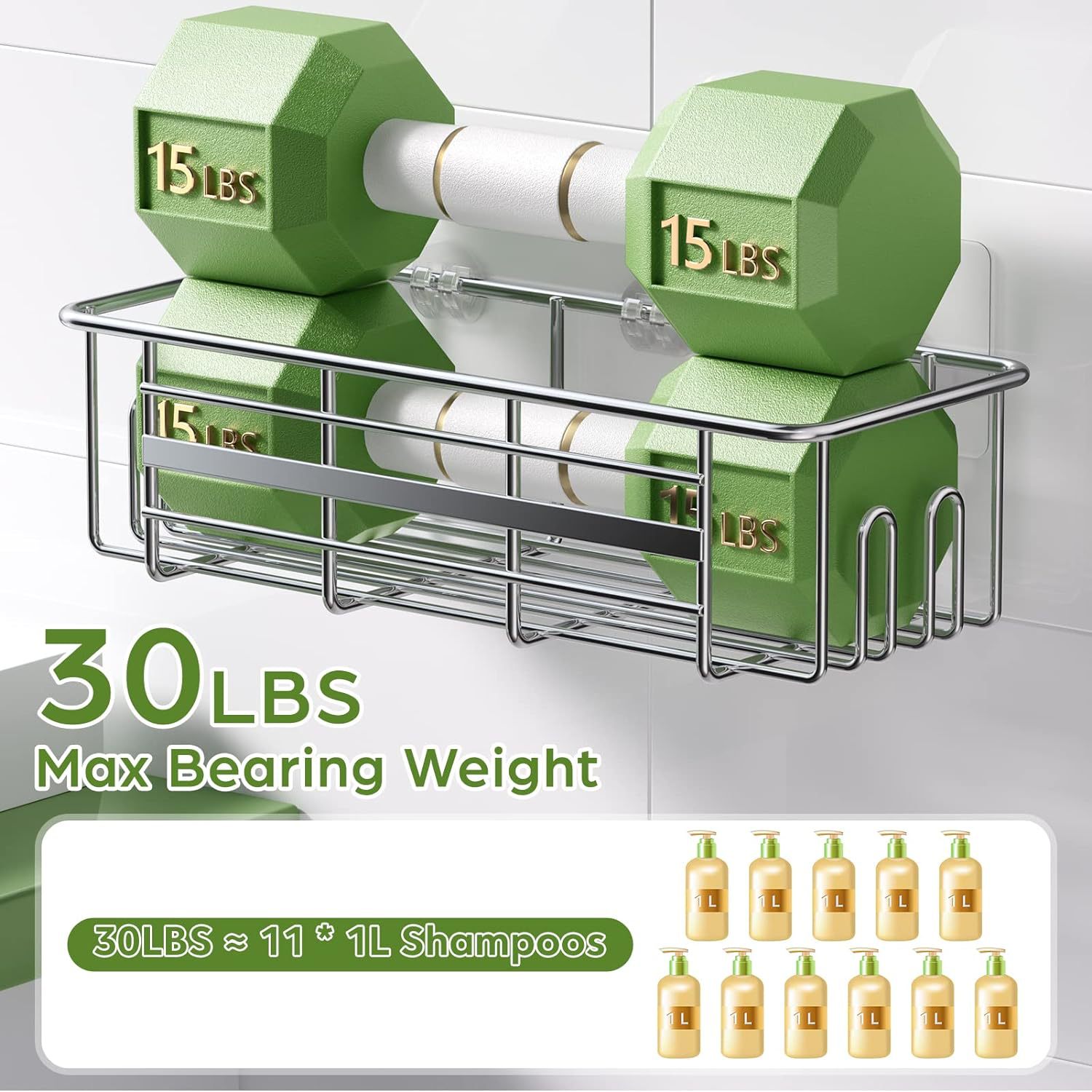 Estante de almacenamiento de baño sin perforaciones de plata montado en la pared fregadero de cocina de múltiples capas inodoro organizador multifuncional estante de almacenamiento