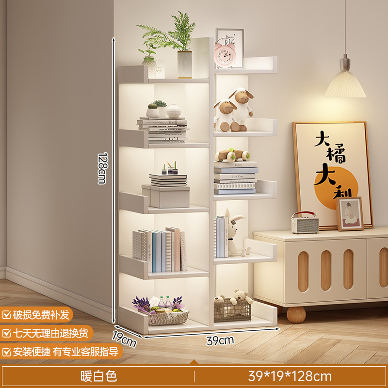 书架落地置物架客厅靠墙一体柜子展示架家用简易储物书柜展示架子|undefined