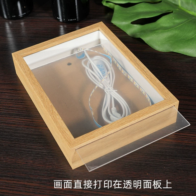 Photo frame, lightweight mirror with light, handmade, A-line, custom-made