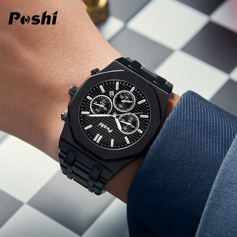 Reloj retro de moda reloj de hombre Calendario de negocios correa de acero reloj de cuarzo impermeable casual reloj de comercio exterior reloj de hombre