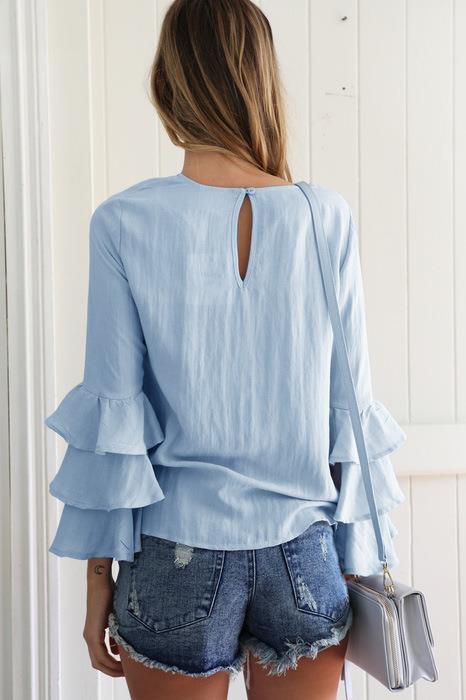 Women's Blouse Long Sleeve Blouses Casual Solid Color display picture 4