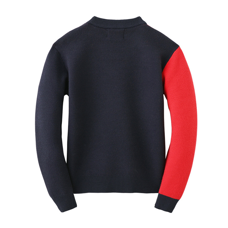 2021 suéter de otoño e invierno para niños dibujos animados cabeza de ciervo jacquard suéter de fondo para niños medio y grande camisa para niños engrosada transfronteriza