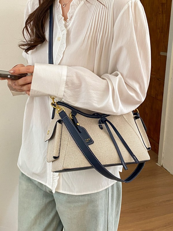Bolsas de tendencia transfronterizas para mujeres 2026 nueva moda lino de hombro mochila de viaje casual bolsa de mano image 4