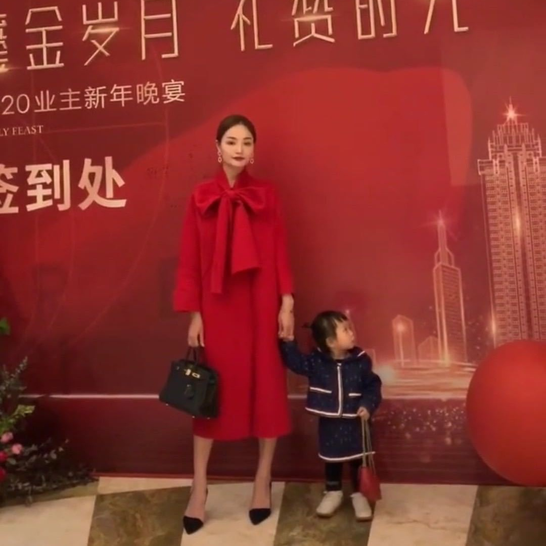 2025 Internet Celebrity Autumn and Winter New Style Cocoon-Shaped Large Bow Double-Sided Handmade Pure Woolen Coat Red Dress Coat