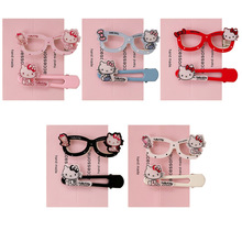 2个装~卡通眼睛小猫发夹儿童甜美侧边夹碎发鸭嘴夹子可爱百搭发饰