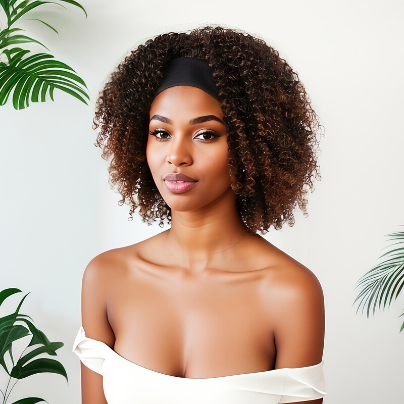 High Temperature Silk African Small Roll Ice Silk Headband Short Headgear Xuchang Wig Factory Wholesale Cross-Border Wig Full Headgear