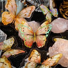 糖诗PET贴纸包 繁花之蝶系列 复古风蝴蝶手帐谷美diy装饰咕卡拼贴