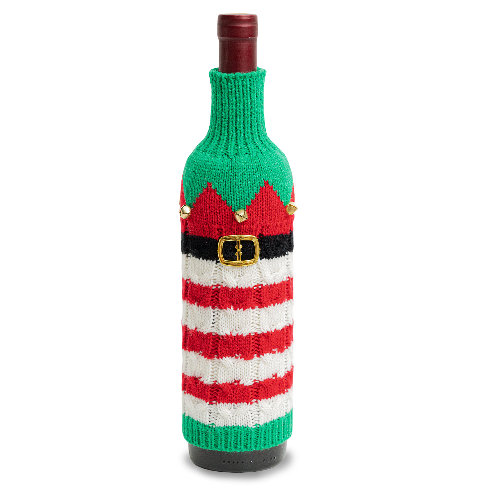 Navidad transfronteriza de punto botella de vino conjunto de decoración campana cinturón de vino conjunto de decoración de fiesta fiesta atmósfera de vacaciones