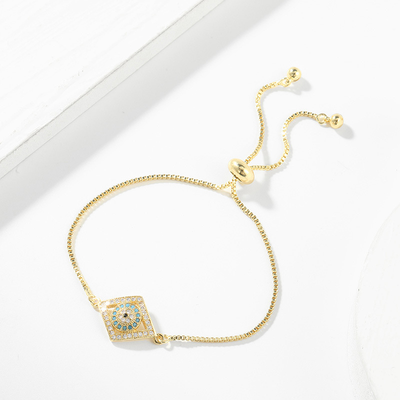 Fashion Eye Copper Inlay Artificial Gemstones Bracelets 1 Piece