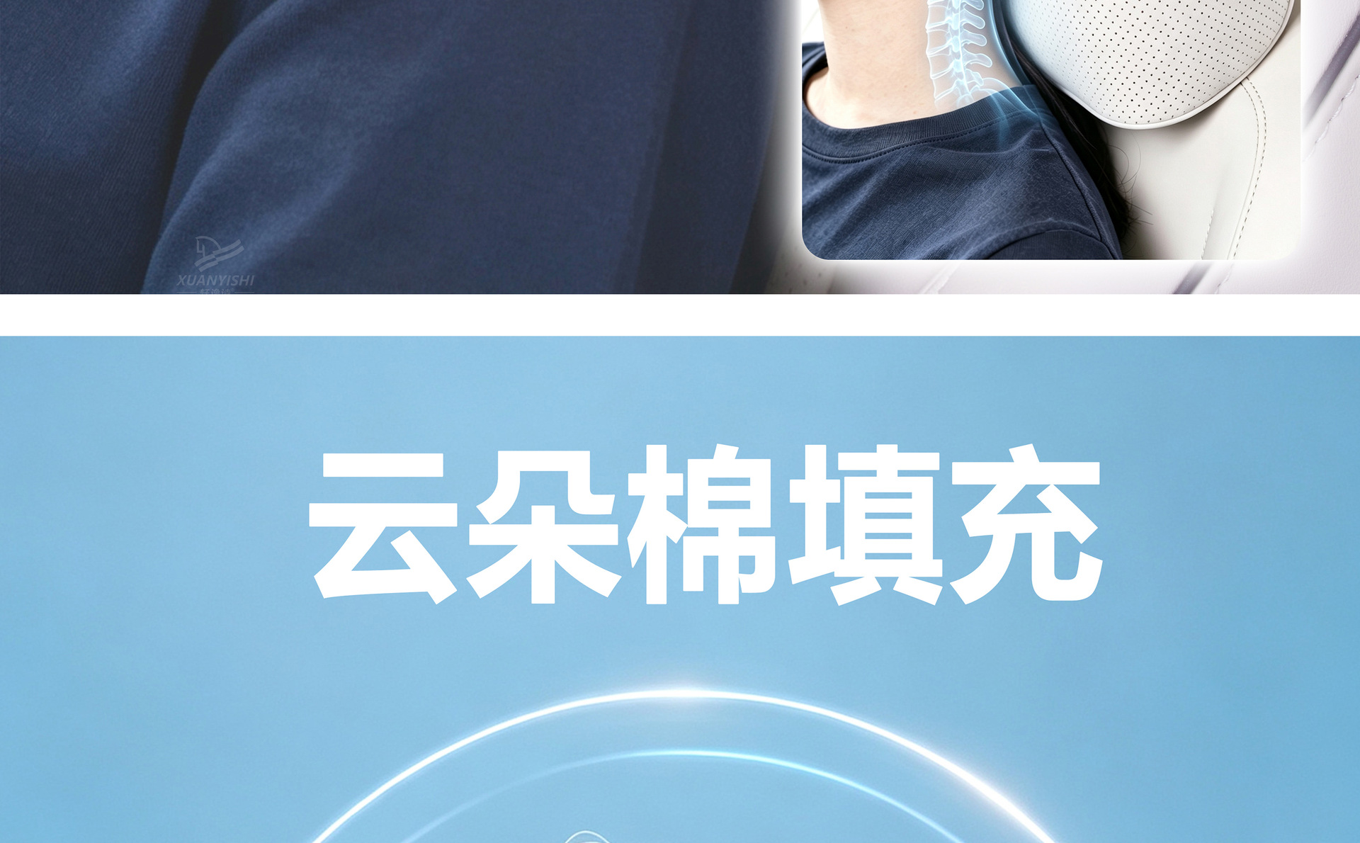 Car Seat Cushion Set Car Headrest Neck and Waist Support Artifact Car-Mounted Unisex Breathable Pillow Lumbar Support