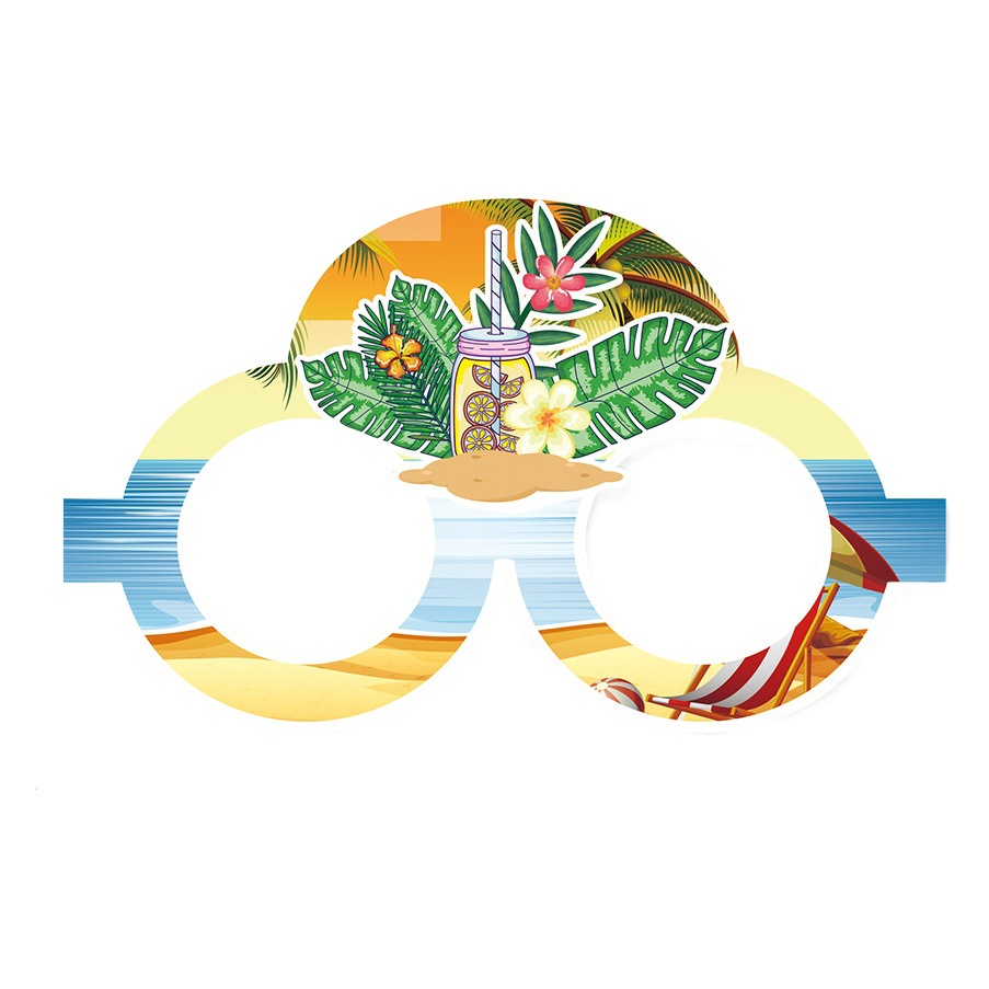 6 unids/set transfronteriza nuevas gafas de papel Hawaiano Festival de Verano fiesta de playa decoración Coco gafas de dibujos animados marco