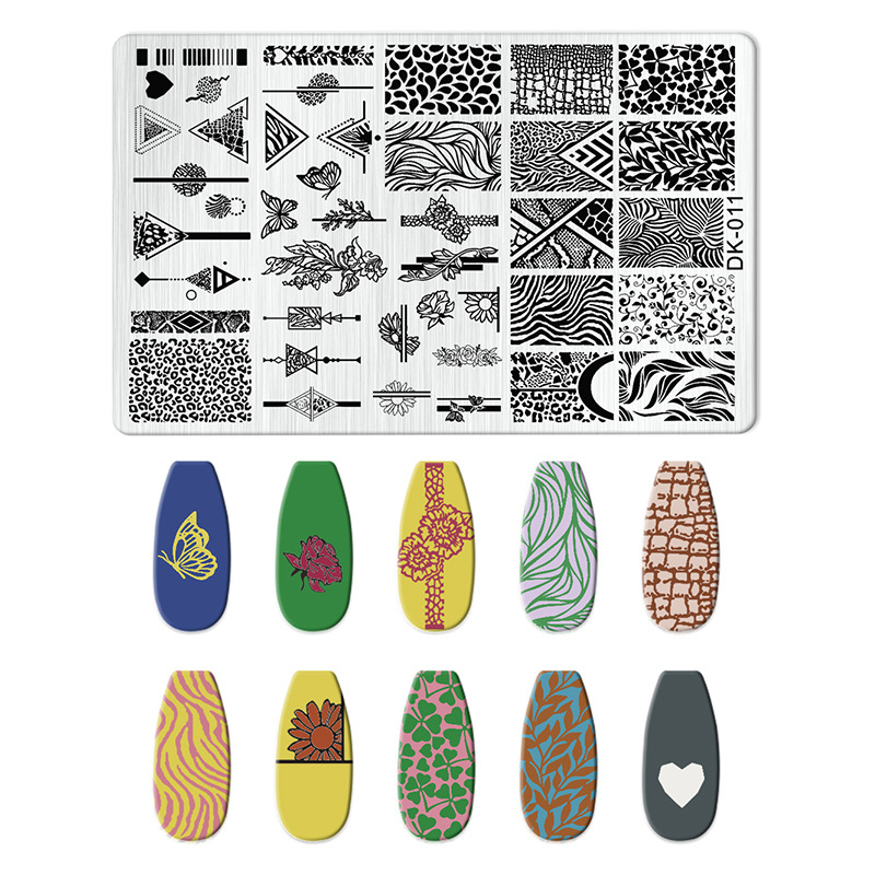 Cross-Border Printing Templates for Nail Art, Rectangular Plates for Painting, New Designs in Stock, Wholesale Accessories in Multiple Colors