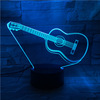 Musical instruments, night light, colorful guitar, battery for bedroom, 3D, gradient, Birthday gift