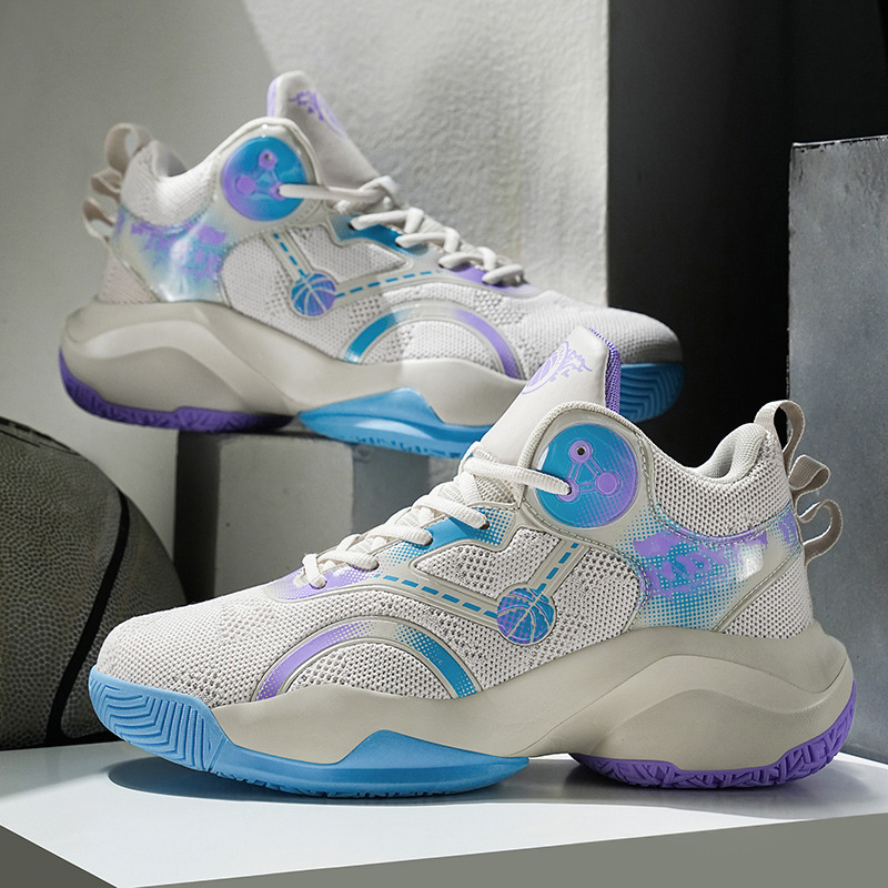 Zapatos de baloncesto de combate super grandes transfronterizos de alta calidad con base de caucho transpirables antideslizantes zapatos deportivos al aire libre juveniles