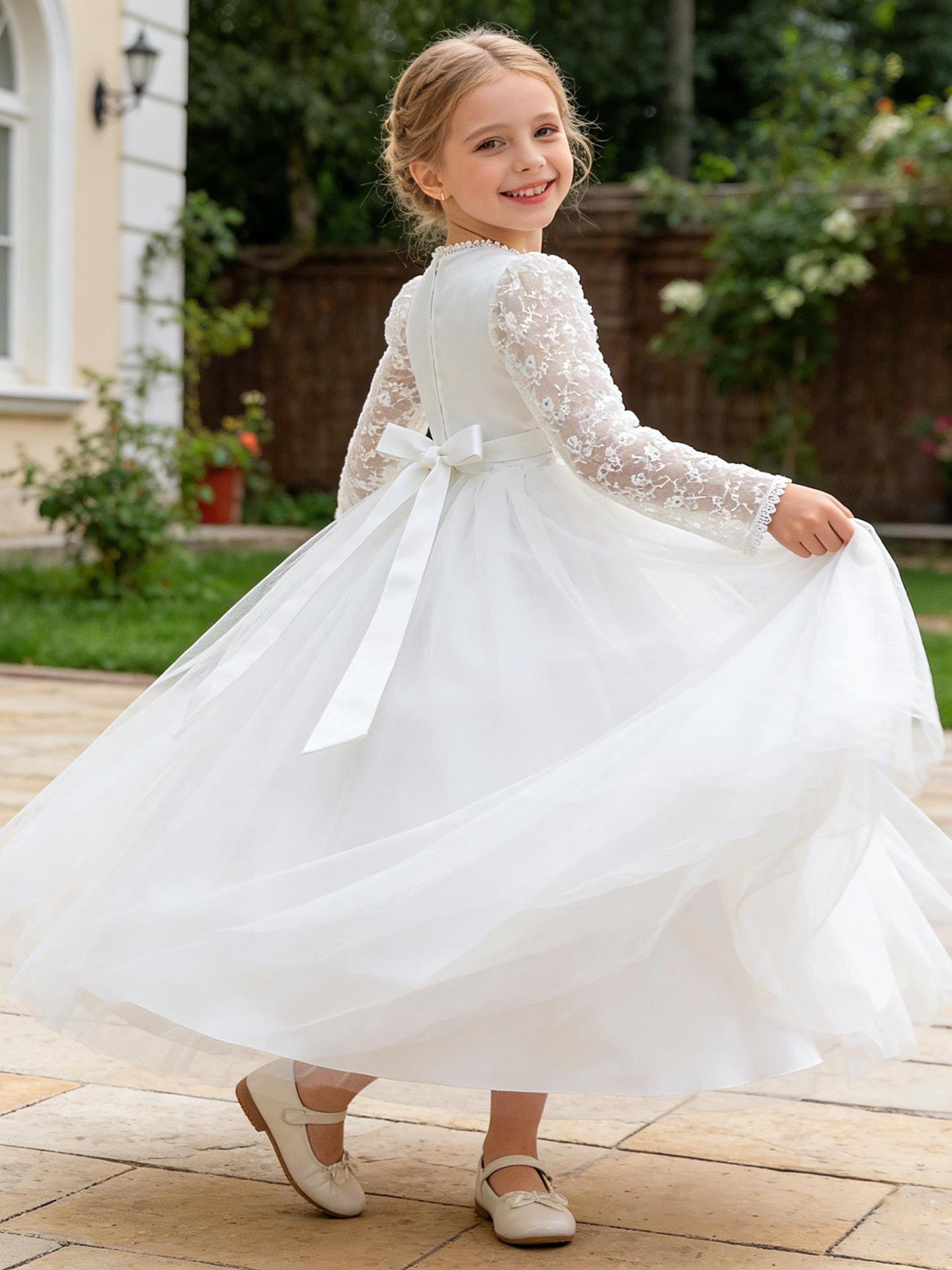 Amazon mangas largas niñas vestidos largos vestidos de espectáculo vestidos de flores vestidos de princesa vestidos de niños vestidos de princesa
