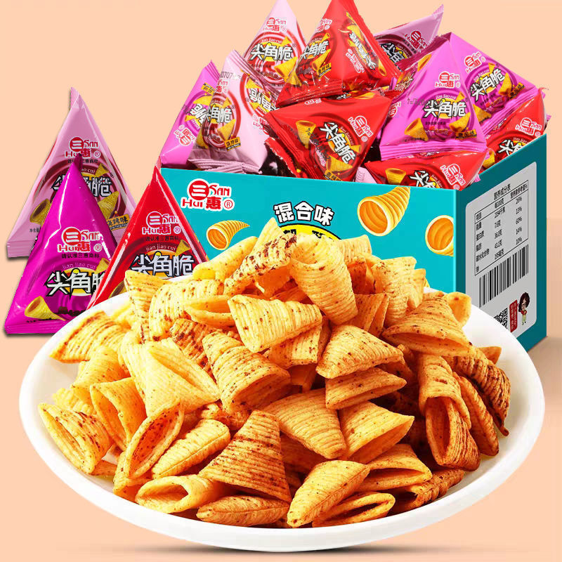 【整箱100袋】尖角脆妙脆角锅巴休闲零食虎牙脆膨化食品大礼包10|undefined