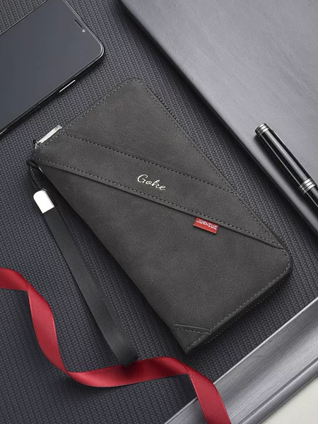Men's Wallet Long Large Capacity Multi-Card Slot Zipper Bag Document Bag Multi-Functional Manufacturer Wholesale Wallet