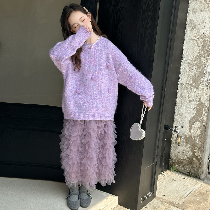 女童套装秋冬装2025新款时髦洋气中大童毛衣半身裙两件套冬季女孩|undefined
