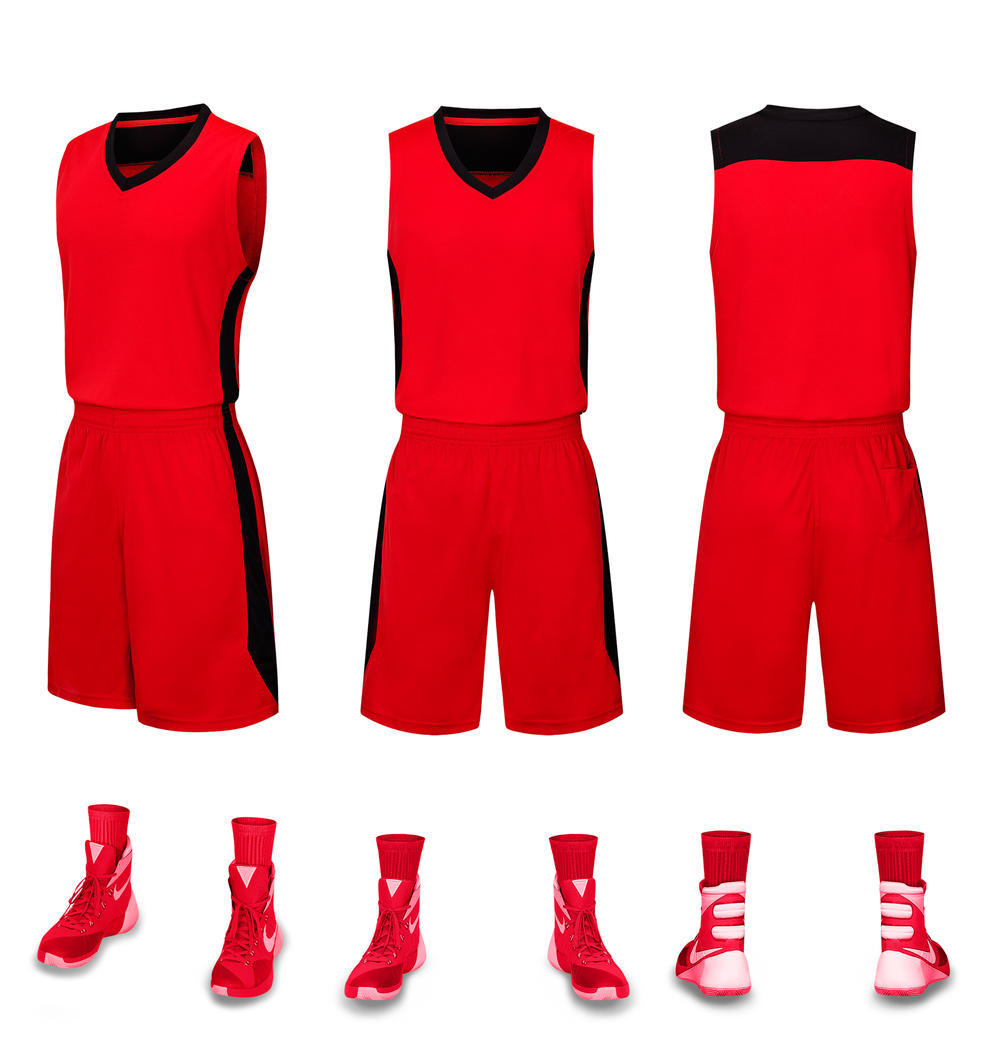 El juego de ropa de baloncesto se utiliza para el campamento de entrenamiento, ropa de balón transpirable de secado rápido para adultos y niños, la misma camiseta puede imprimir logotipo.
