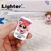 The Powerpuff Girls Inflatable Lighter Pink Flame Cartoon Cute High-value ing Metal Windproof Can