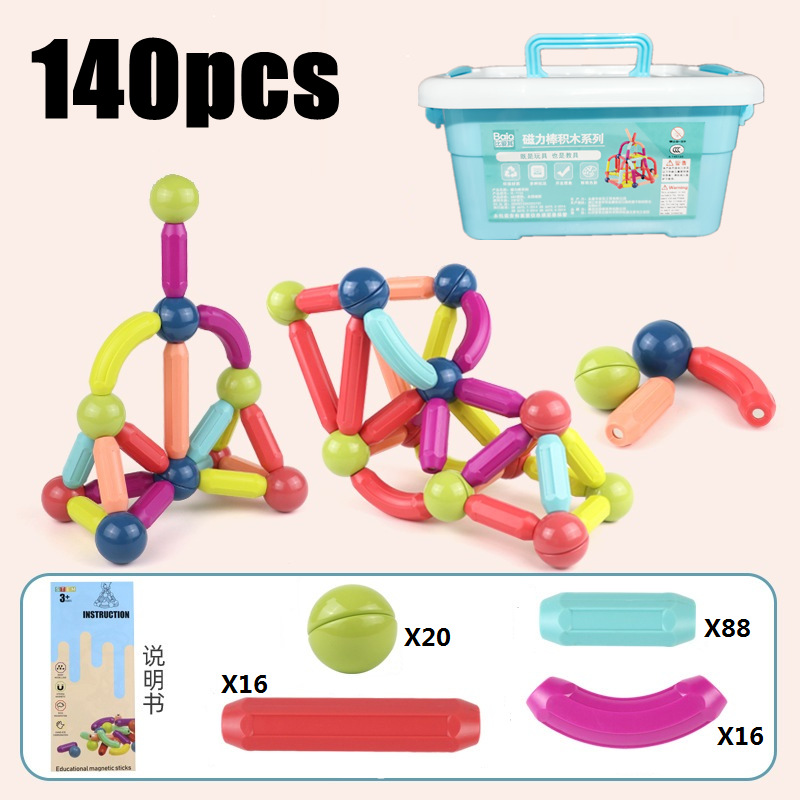 Juguete Magnético Infantil Tipo Varillas, Método Montessori para Educación Temprana y Creatividad - Juego de Construcción