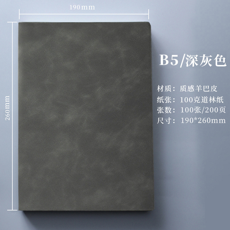 a5笔记本本子定制logo办公商务高颜值学生学习羊巴皮b5加厚记事本|undefined
