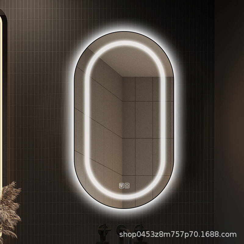 Espejo de baño con lámpara de pista LED tipo pared inteligente espejo de baño inodoro espejo de vestir espejo de baño anti-nebble espejo de baño