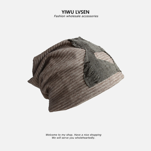 Korean personalized patch beggar hat autumn winter knitted hat Japanese style beanie hat unisex versatile niche woolen hat trendy