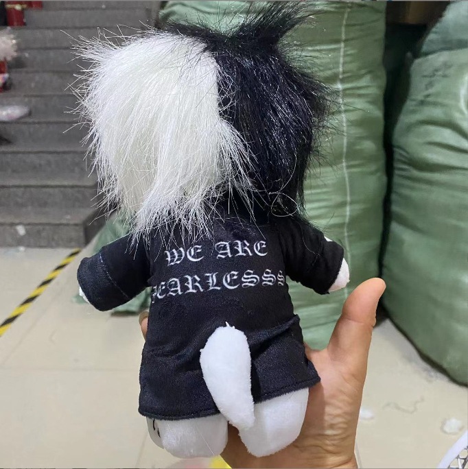 Venta caliente transfronteriza de Rusia zxc cat plush horror blanco y negro gato de dientes de halloween muñeco de peluche macho