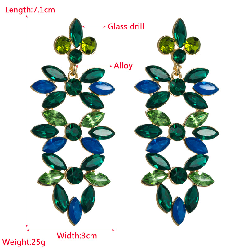 25g Weight Fashion Geometric Alloy Rhinestones Women's Earrings 1 Pair