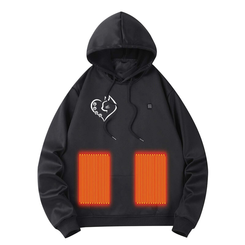 Factory direct intelligent constant temperature electric heating five-zone heating hooded leisure sports warm sweater USB heating sweater
