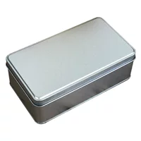 Чистая красная коробка для печенья для выпечки серебристый матовый Железный жести прямоугольный ящик для хранения большой однотонный