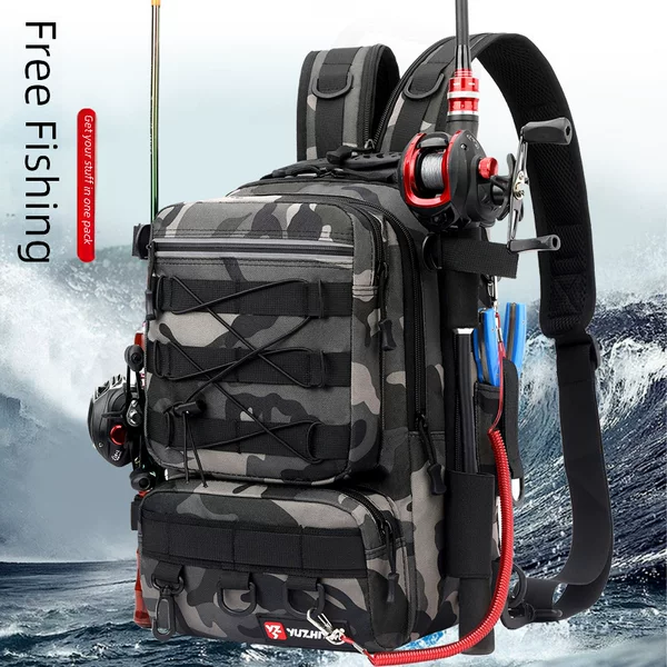 New Luya Bag Single Shoulder Fishing Bag Multifunctional Waist Bag Sports Outdoor Large Capacity Luya Rod Bag Fishing Gear Bag