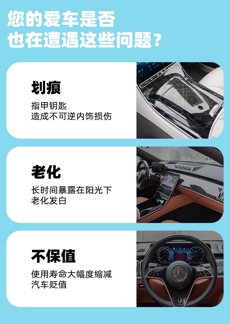 24-25 Models Mercedes-Benz Glb200/220 Center Console Protective Film Gla Interior Protection Navigation Screen Tempered Film Modification Parts