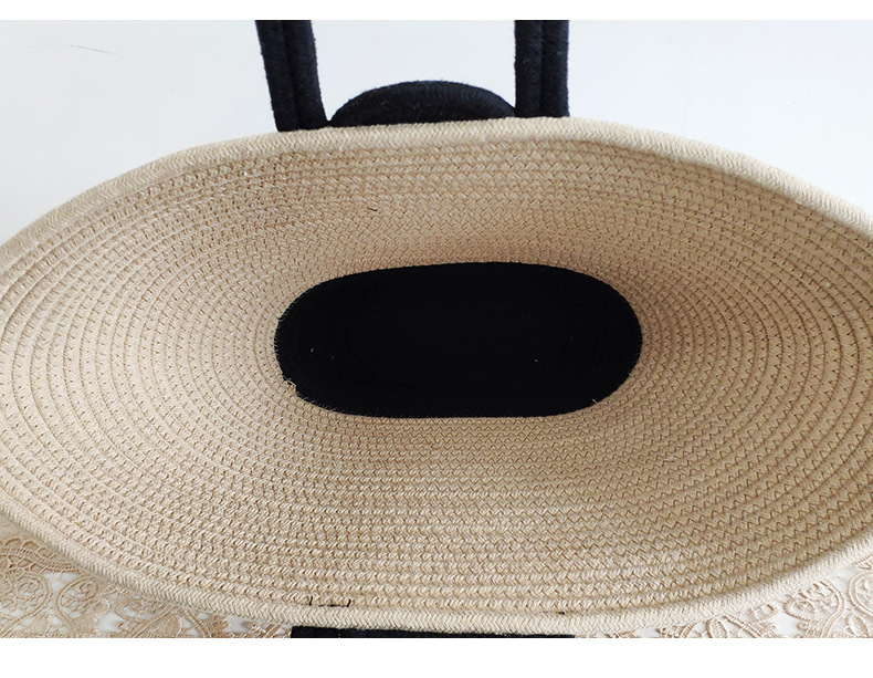1544g Weight Weave Fashion Element Women's Large Cotton Round Dots Elegant Streetwear Weave Shell Open Handbag