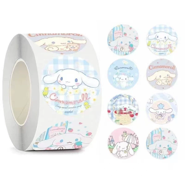 Round Jade Cinnamon Dog [500 stickers per roll]