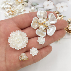 Pearlescent rose Internet celebrity three-dimensional flower pearl cream glue mobile phone case diy handmade glue flower hair accessories antique style