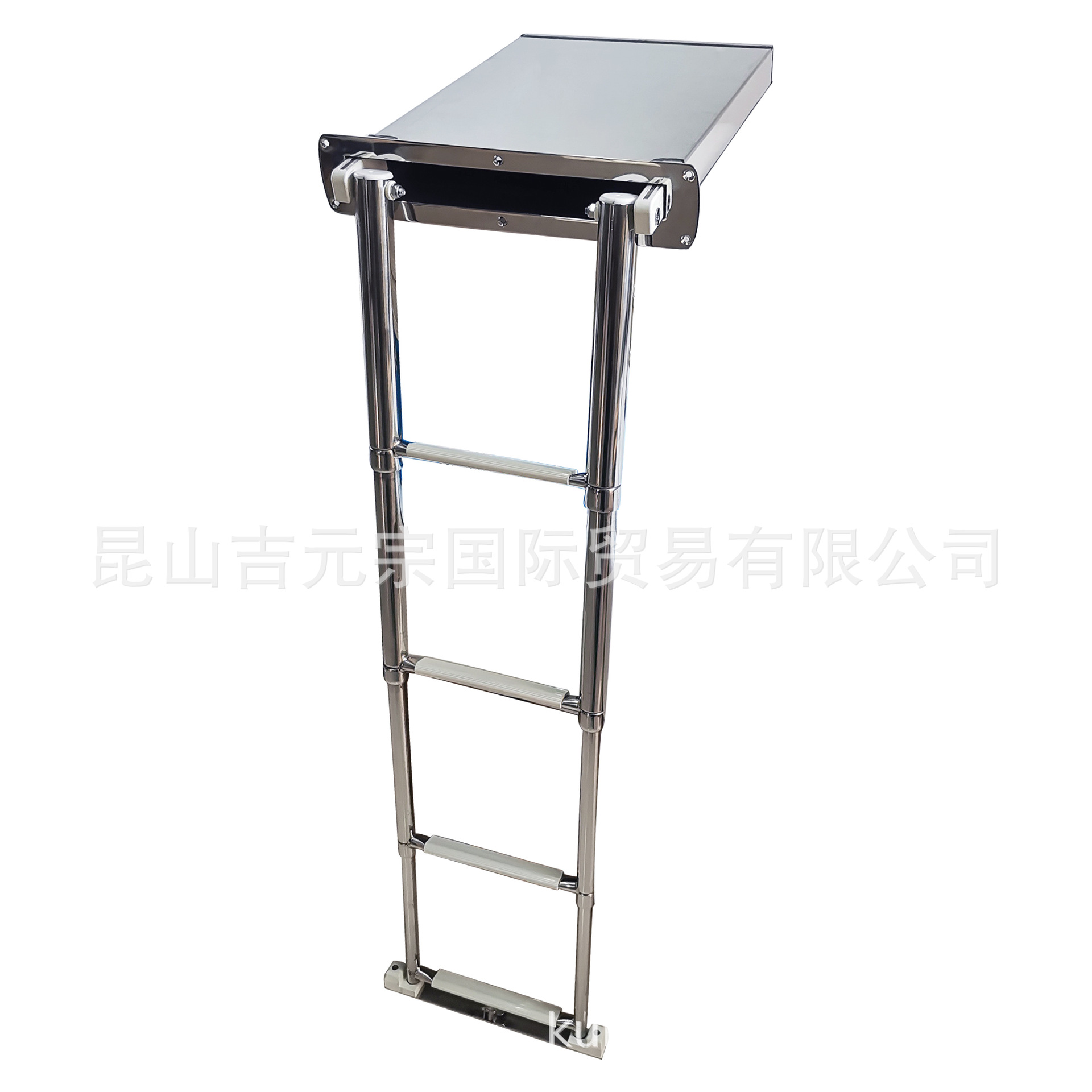 不锈钢316游艇船用箱梯盒式隐藏式伸缩下水梯四节梯扶梯船尾梯