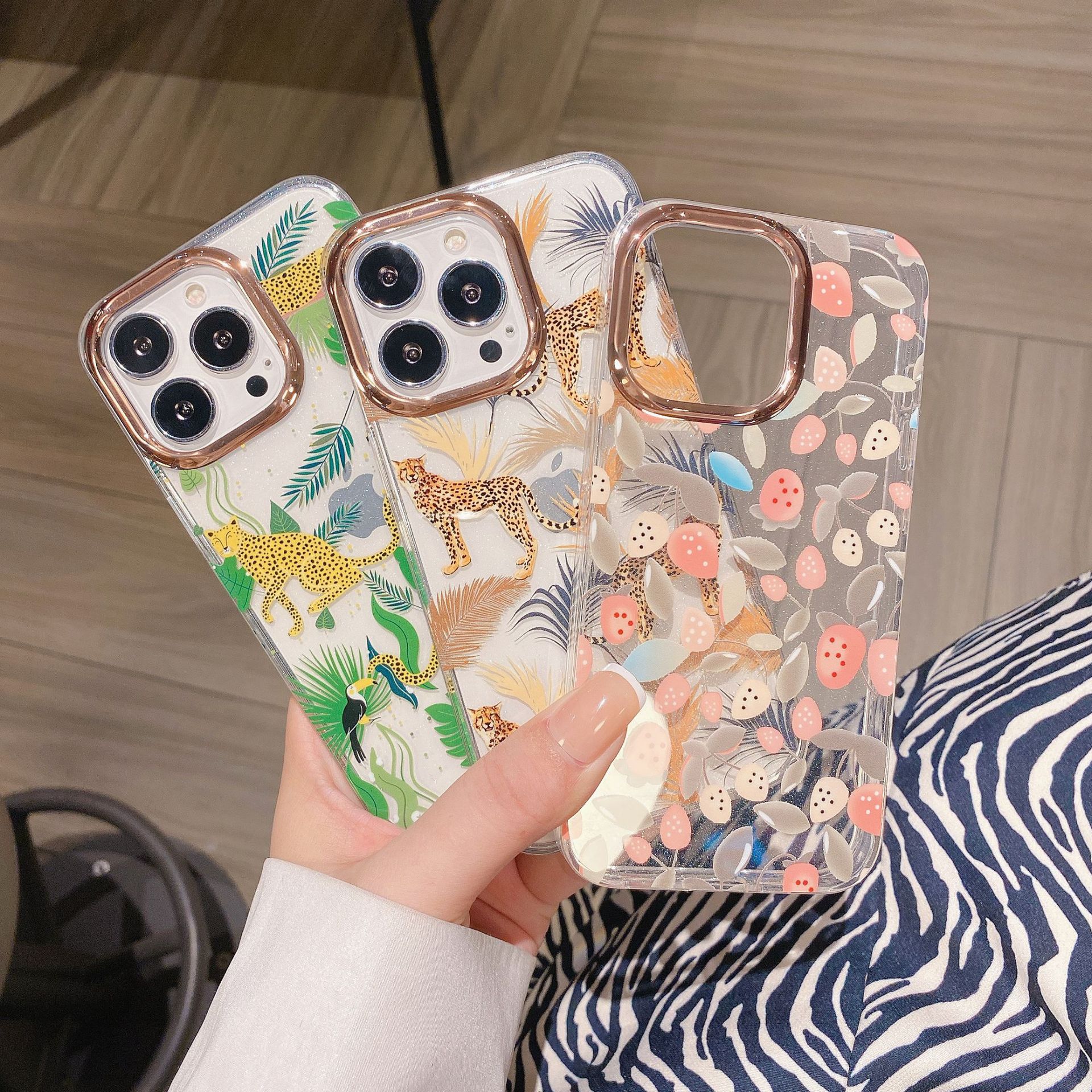 Glitter Floral Phone Case For Iphone 14 Pro And 13 Shockproof_voghion.com