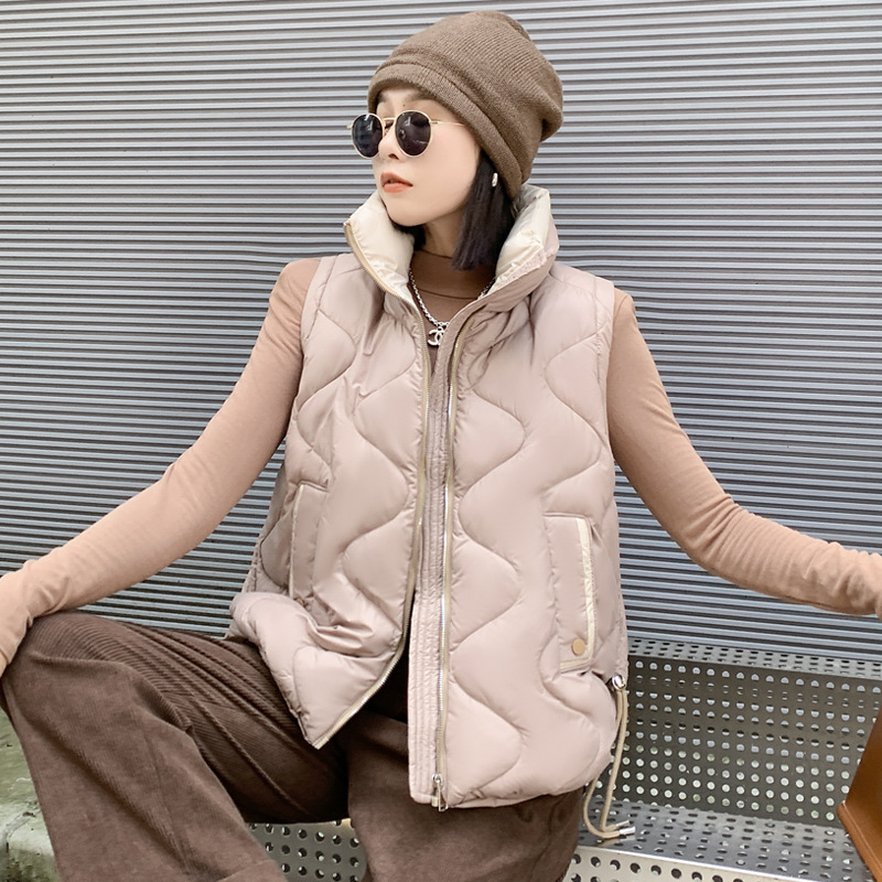 2026 otoño y invierno nuevo chaleco de moda de cuello vertical de algodón abrazadera de caballo estilo coreano de color de hombro abrazadera de caballo estilo coreano chaqueta de mujer image 9