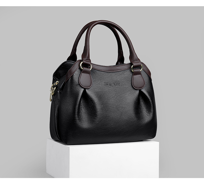 Women's Shoulder Bag Soft Leather Handbag For Middle Aged Women_voghion.com