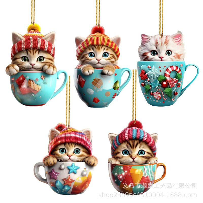 国境を越えた新しいカップ猫平面ストラップナタール平恩特美しい猫アヴァル装飾アクセサリーストラップ|undefined