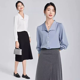 职业女裤套装;工作制服;男式衬衫