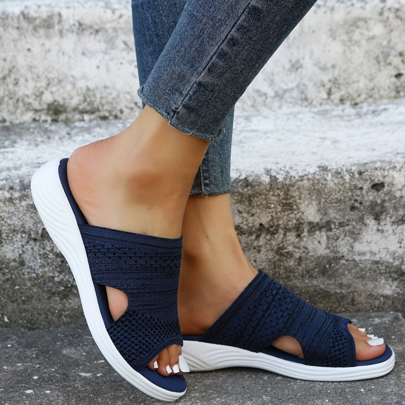 2026 Cross-Border New European and American Women's Round Toe Wedge Heel Heightening Simple Shoes Cross-Border Dropshipping