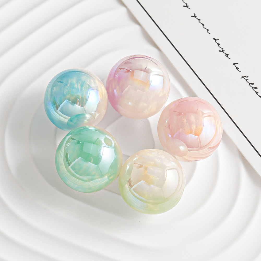 【15-20 piezas】Cuentas redondas coloridas en forma de nube para manualidades, cuentas sueltas para hacer cadenas de teléfono, accesorios para llaveros