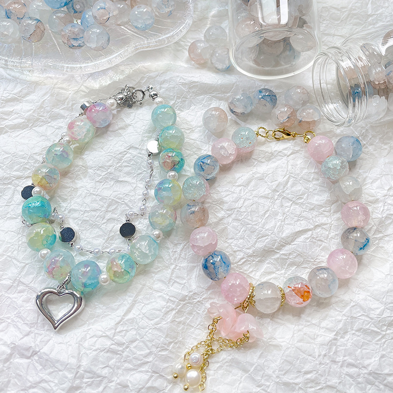 23g Weight Beads Jewelry Making Type DIY Jewelry Accessories Classification 10 Pieces Quantity glass Material Round Pattern Simple Style Style 10 Pieces Glass Round DIY Jewelry Accessories Beads 3